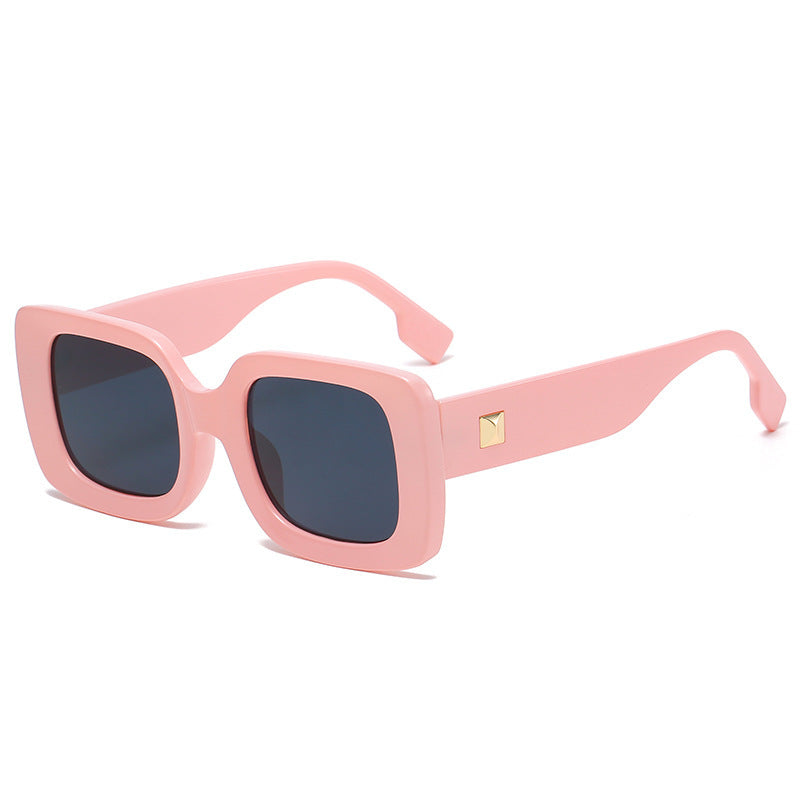 New Retro Square Large Frame Sunglasses Men And Women Trendy